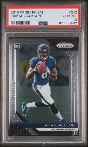 Lamar Jackson rookie card, 2018 Panini Prizm