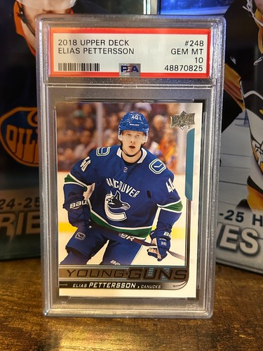 Elias Pettersson rookie card, 2018-19 Upper Deck Young Guns