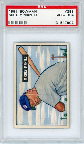 1951 Bowman #253 Mickey Mantle rookie